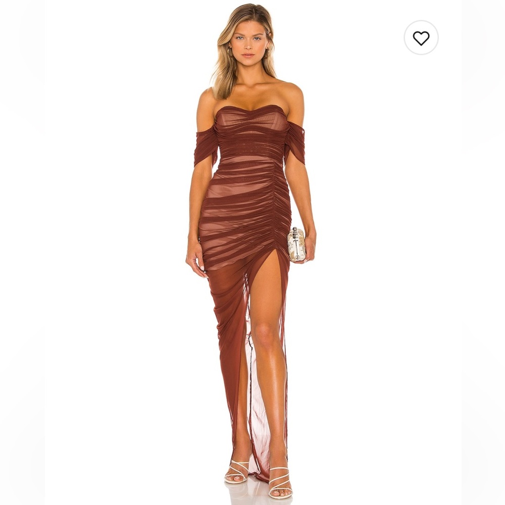 Revolve | Dita Mesh Gown in Chocolate | Nookie